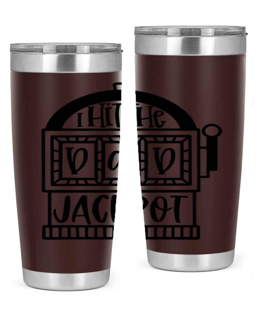 i hit the dad jackpot 43#- fathers day- Tumbler