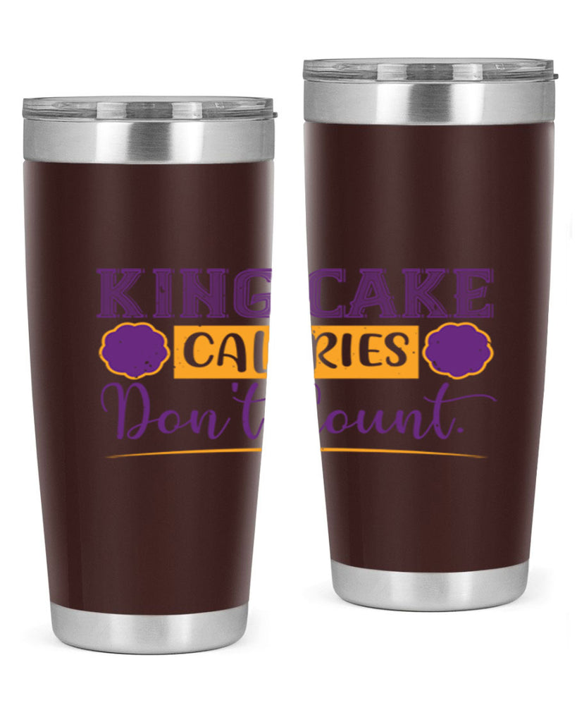 king cake calories dont count 54#- mardi gras- Tumbler
