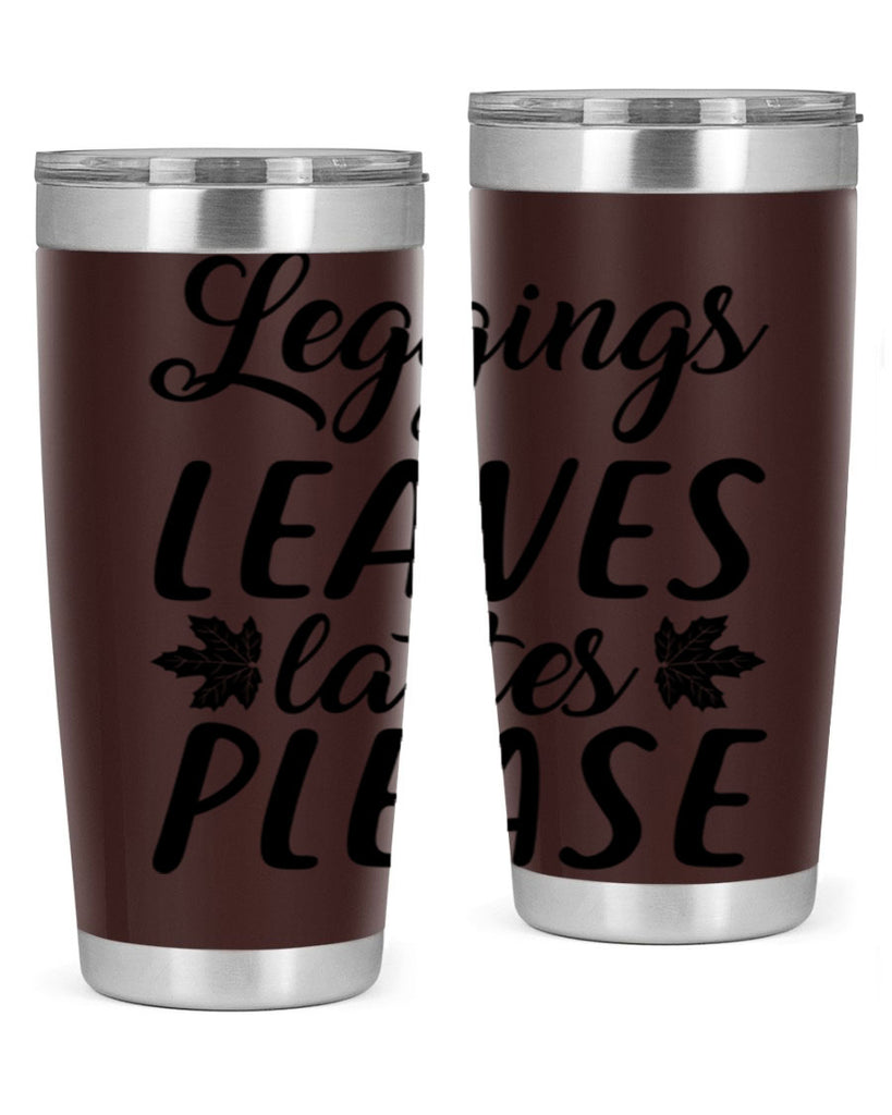 leggings leaves lattes please 397#- fall- Tumbler