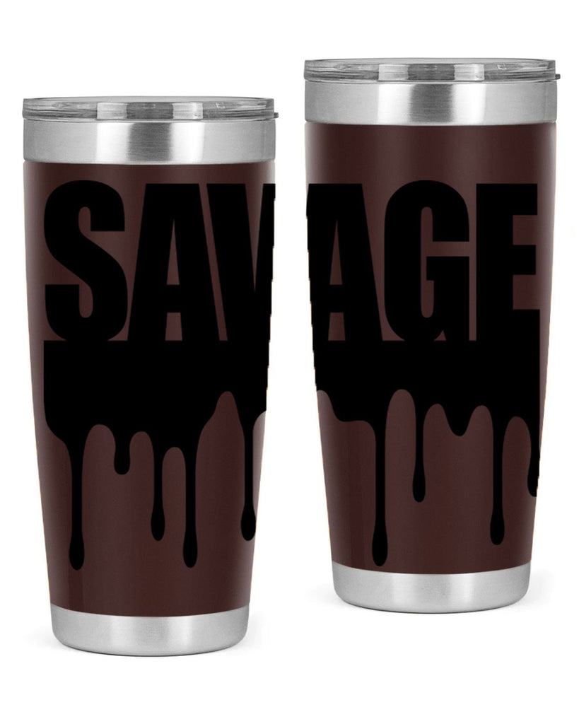 savage drip 41#- black words phrases- Cotton Tank