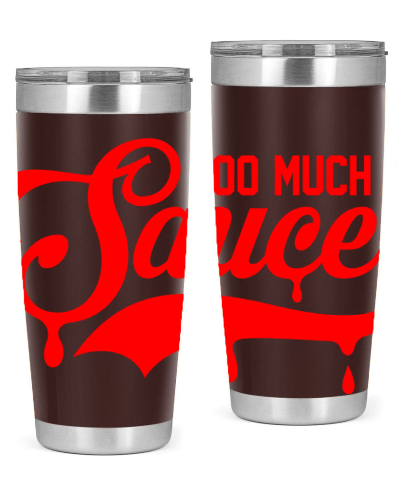 too much sauce 18#- black words phrases- Cotton Tank