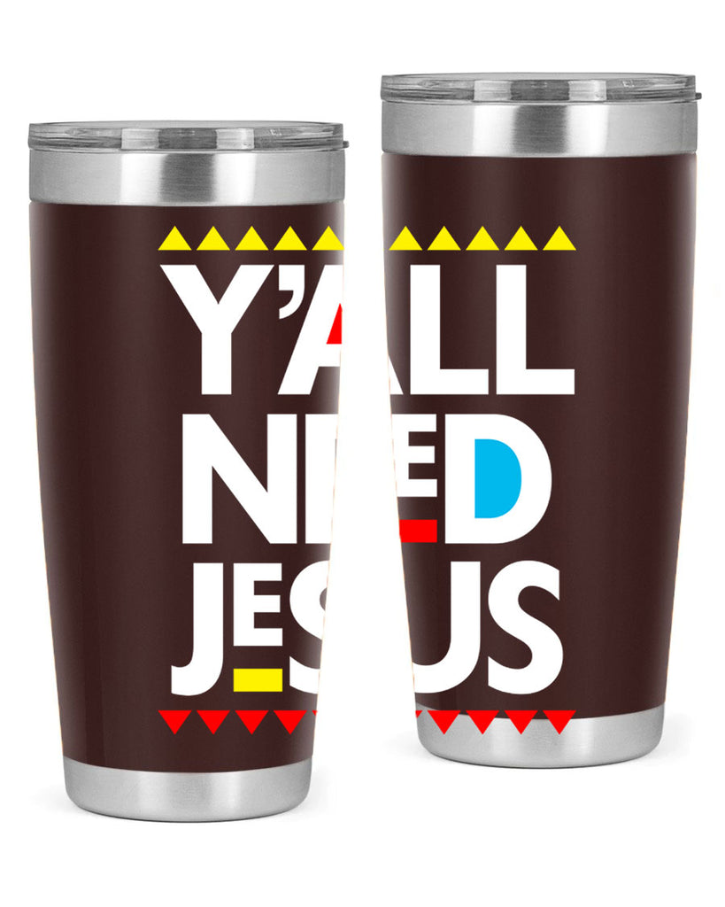 yall need jesus 4#- black words phrases- Cotton Tank