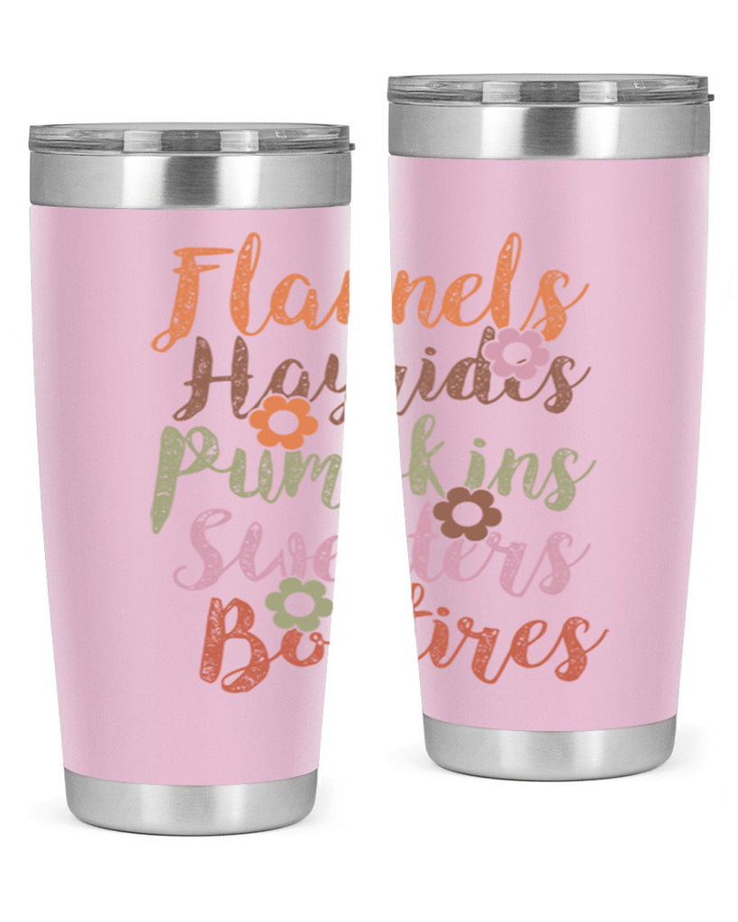 Flannels Hayrides Pumpkins Sweaters Bonfires 185#- fall- Tumbler