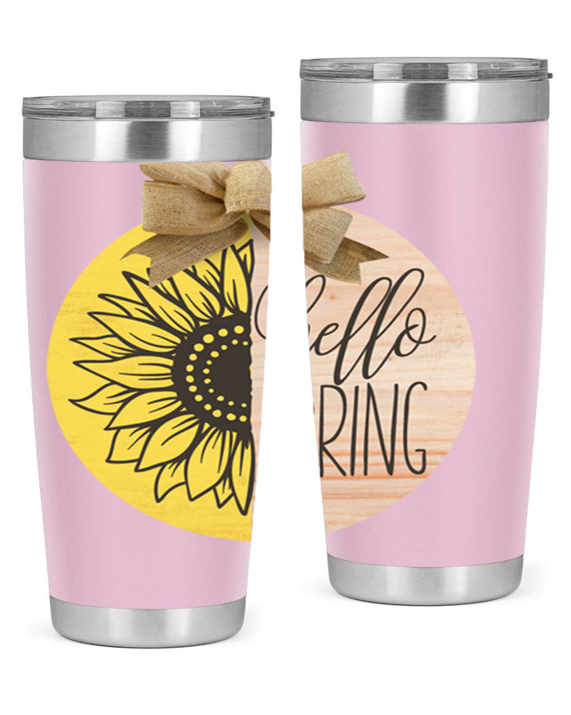 Hello spring half sunflower Mockup198#- spring- Tumbler