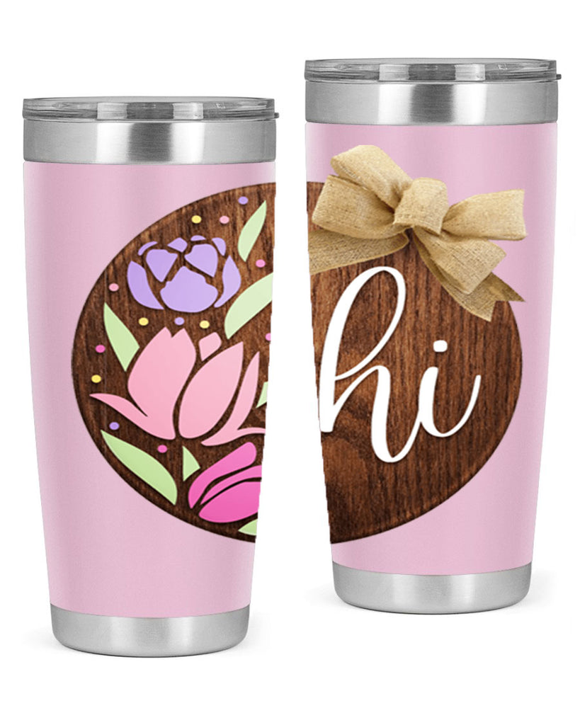 Hi pink flowers Mockup237#- spring- Tumbler