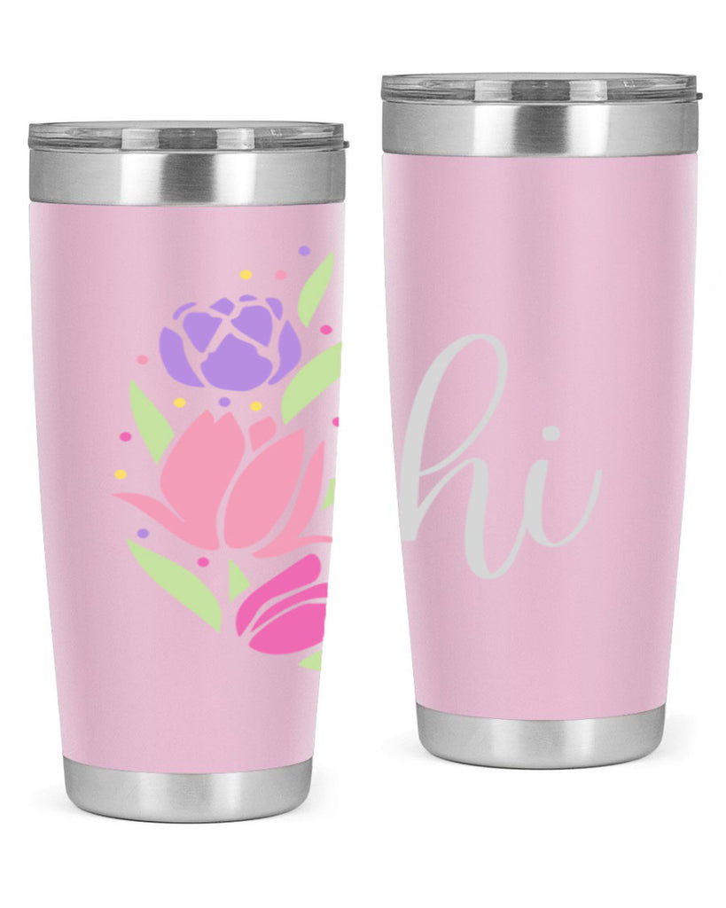 Hi pink flowers238#- spring- Tumbler
