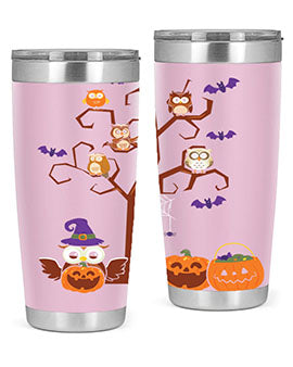 Owl With Pumpkin Halloween Tree A TurtleRabbit 16#- owl- Tumblers