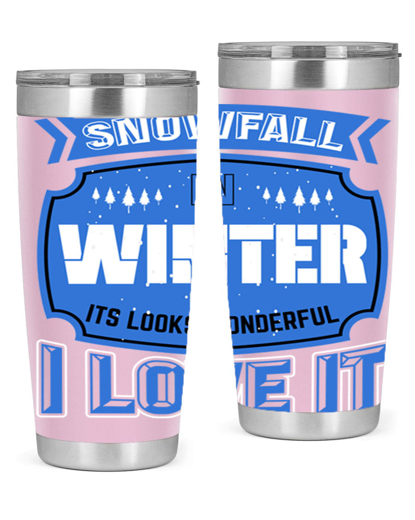 Snowfall in Winter 372#- winter- Tumbler