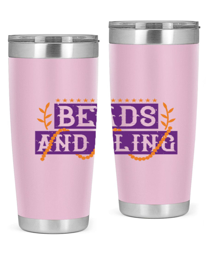 beads and bling 40#- mardi gras- Tumbler