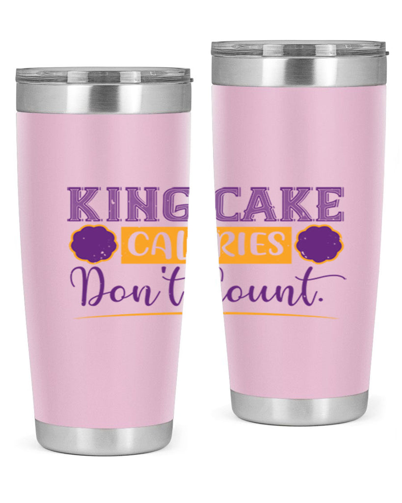 king cake calories dont count 54#- mardi gras- Tumbler