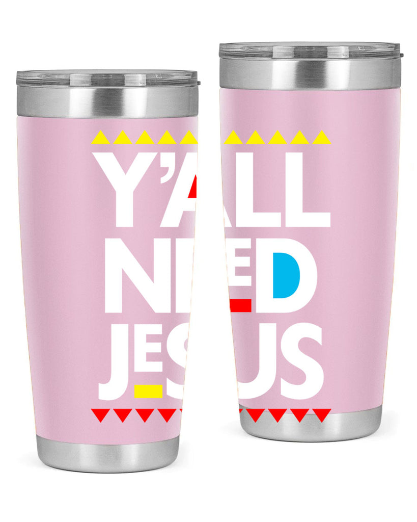 yall need jesus 4#- black words phrases- Cotton Tank