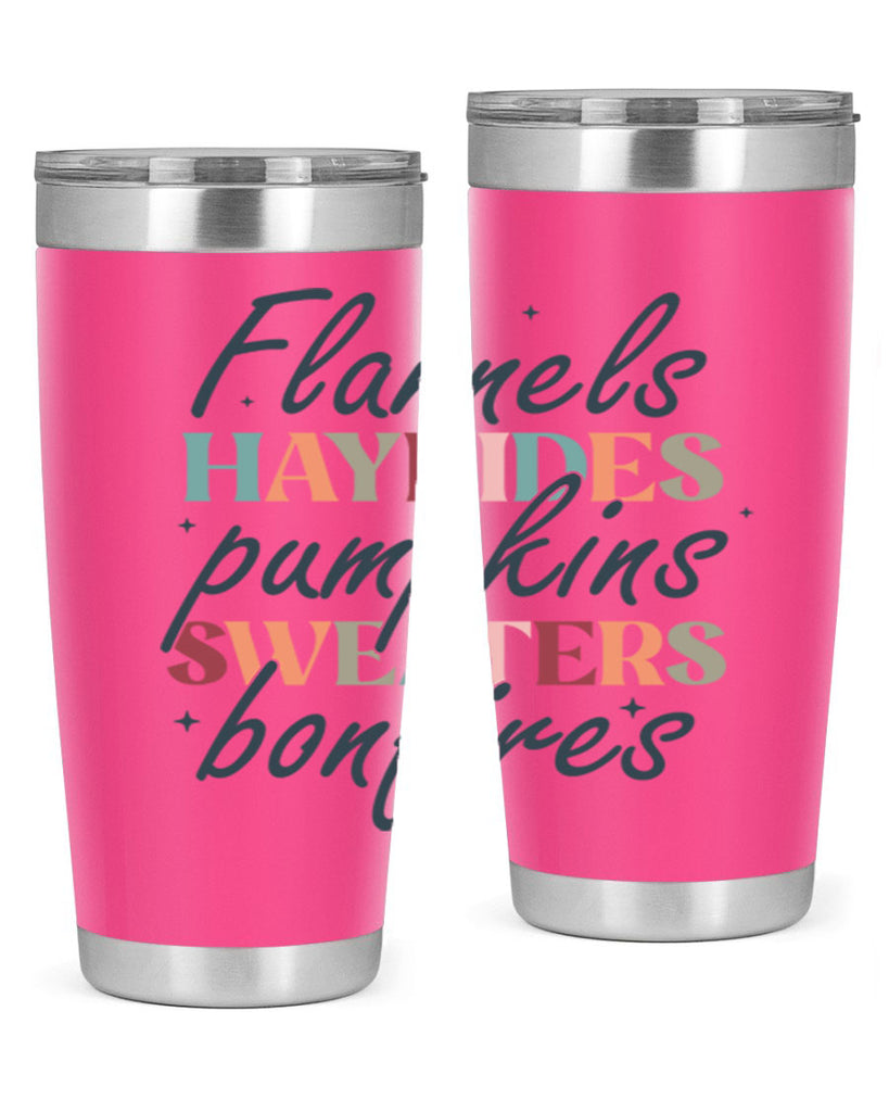 Flannels Hayrides Pumpkins Sweaters Bonfires 184#- fall- Tumbler