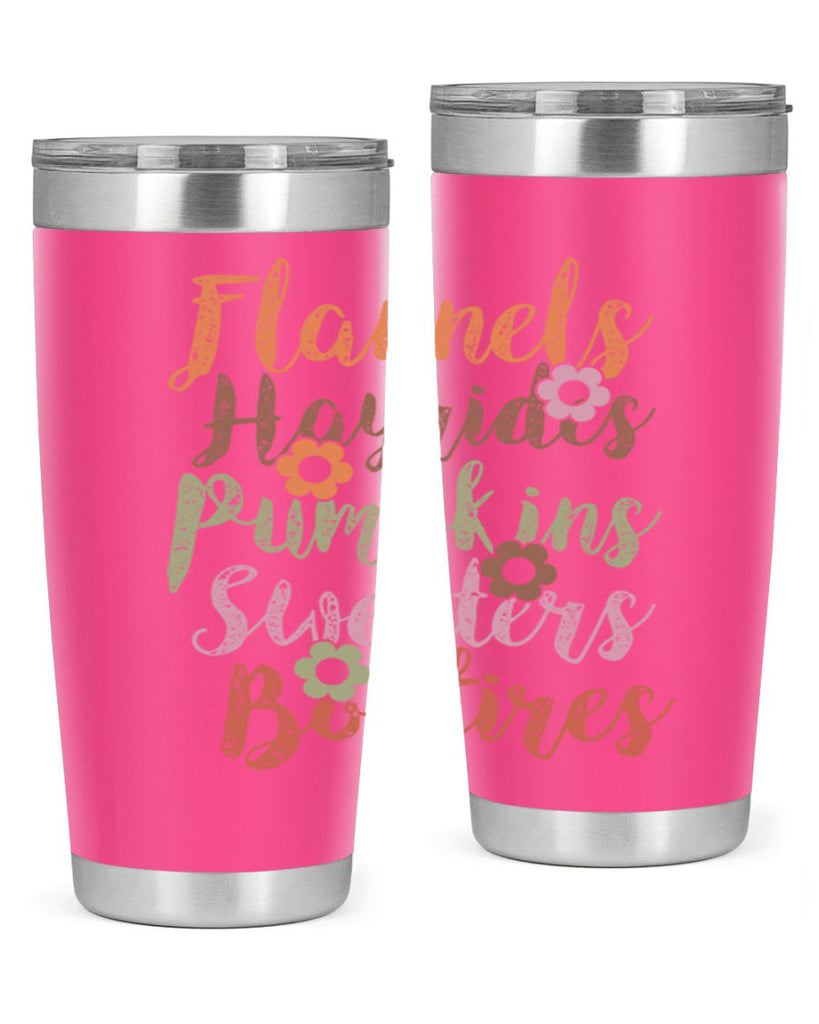 Flannels Hayrides Pumpkins Sweaters Bonfires 185#- fall- Tumbler