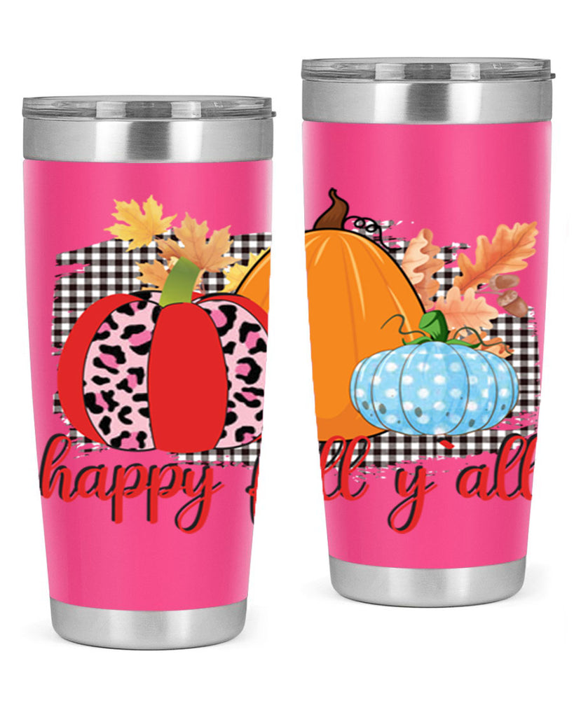 Happy Fall Yall Leopard 229#- fall- Tumbler