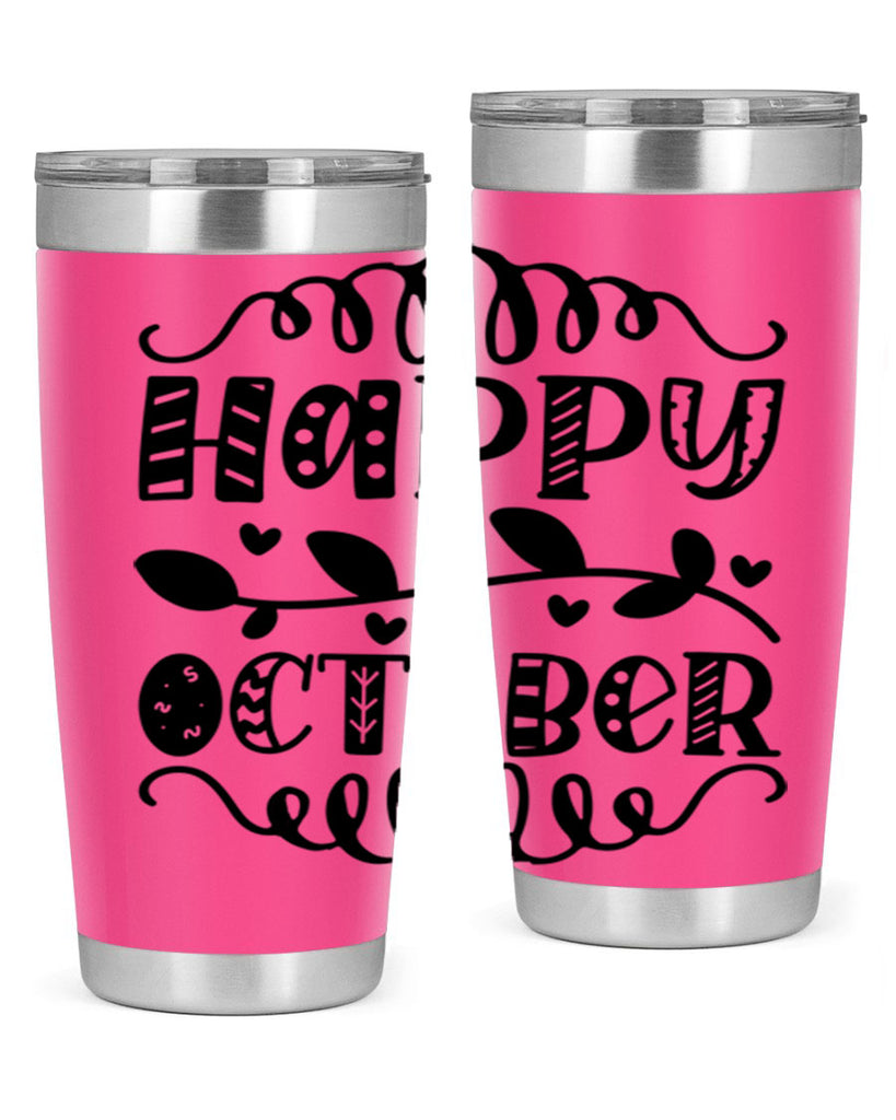 Happy October 239#- fall- Tumbler