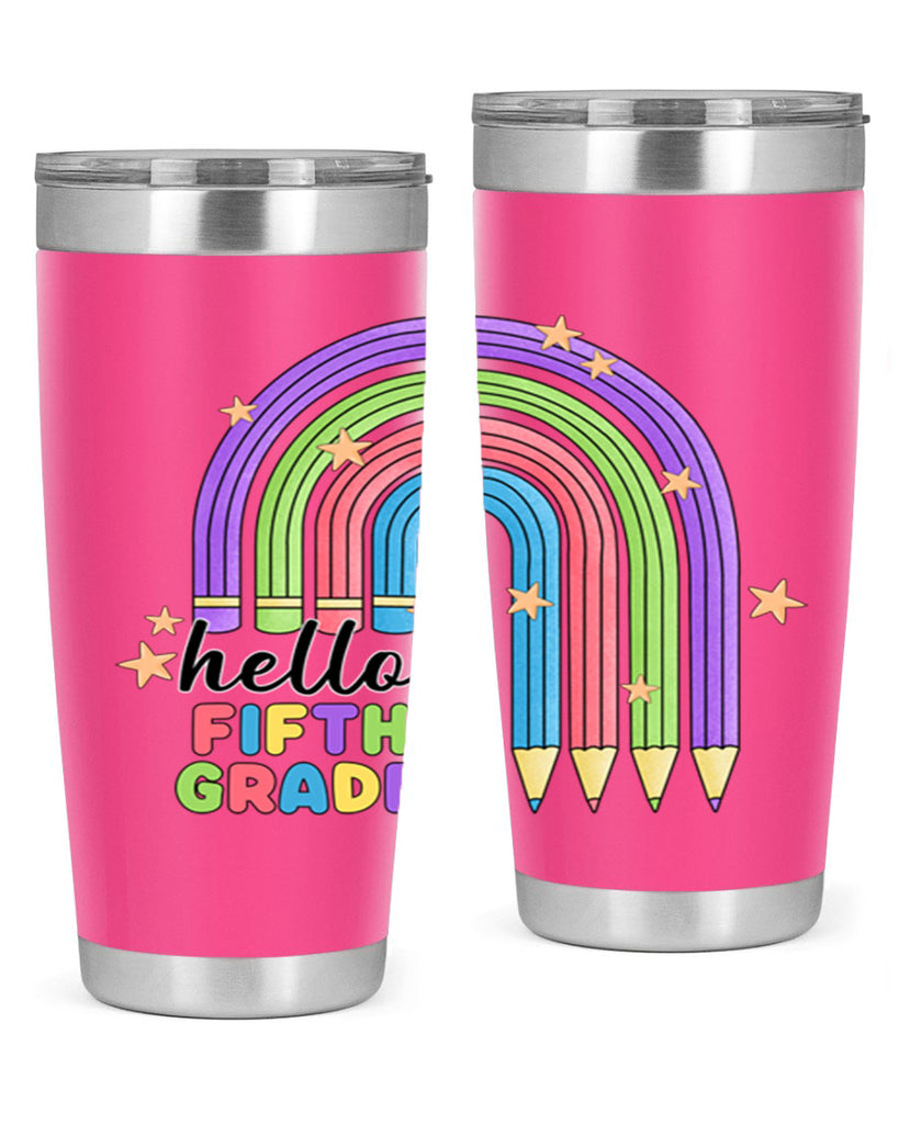 Hello 5th Grade Pencil Rainbow 13#- 5th grade- Tumbler