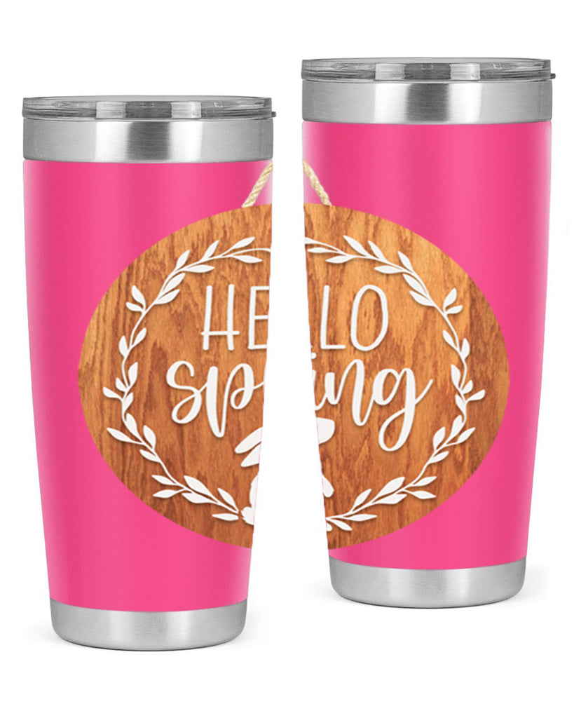 Hello Spring Bunny Wreath Mockup191#- spring- Tumbler