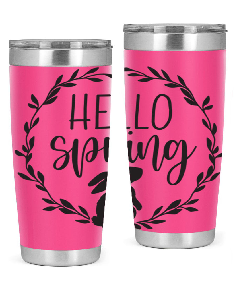 Hello Spring Bunny Wreath192#- spring- Tumbler