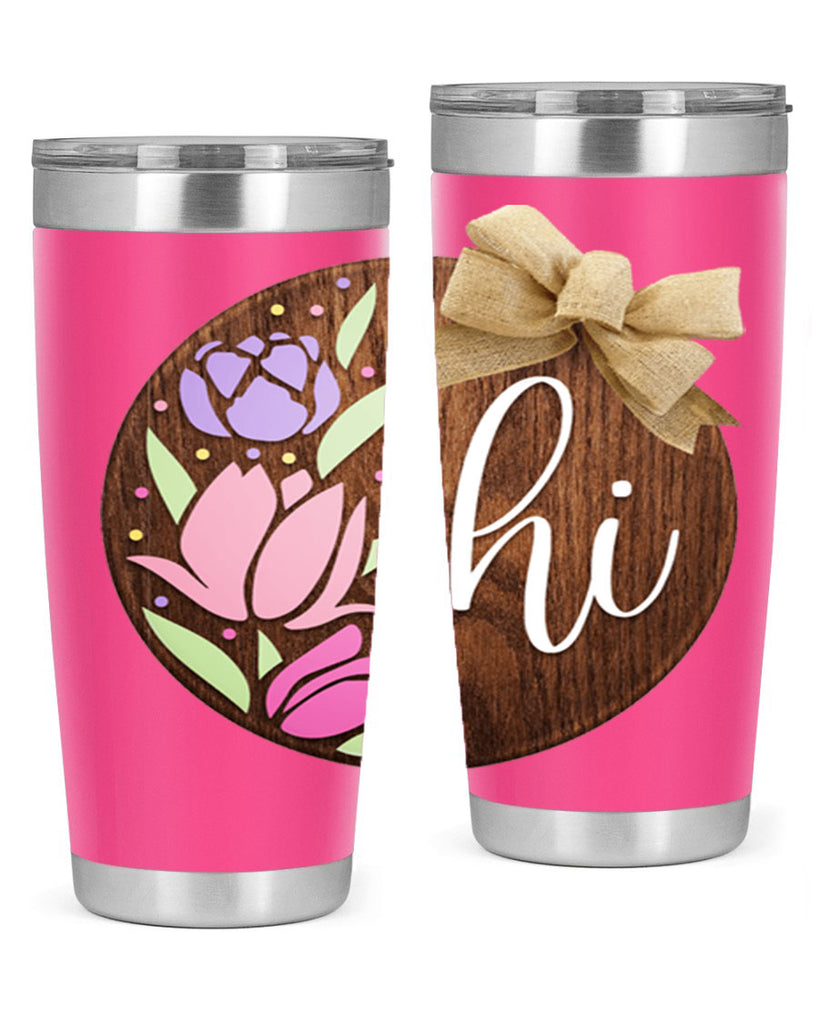 Hi pink flowers Mockup237#- spring- Tumbler