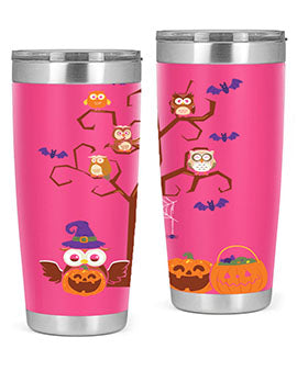 Owl With Pumpkin Halloween Tree A TurtleRabbit 16#- owl- Tumblers