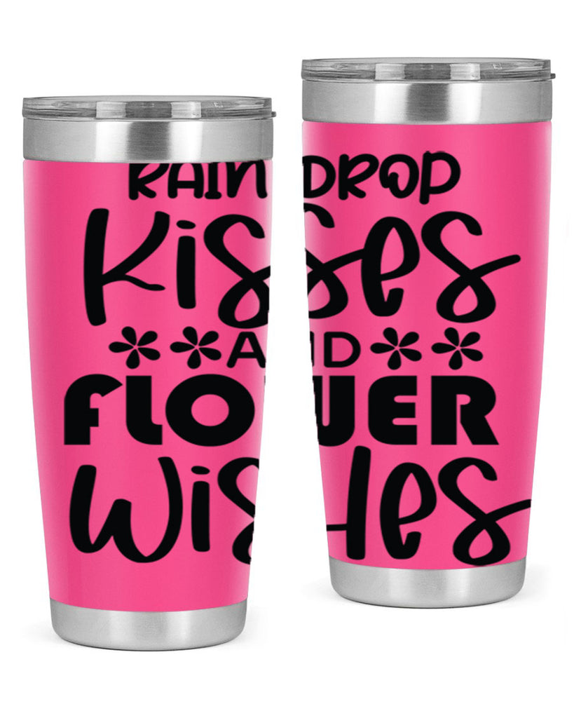 Rain drop kisses and flower 398#- spring- Tumbler