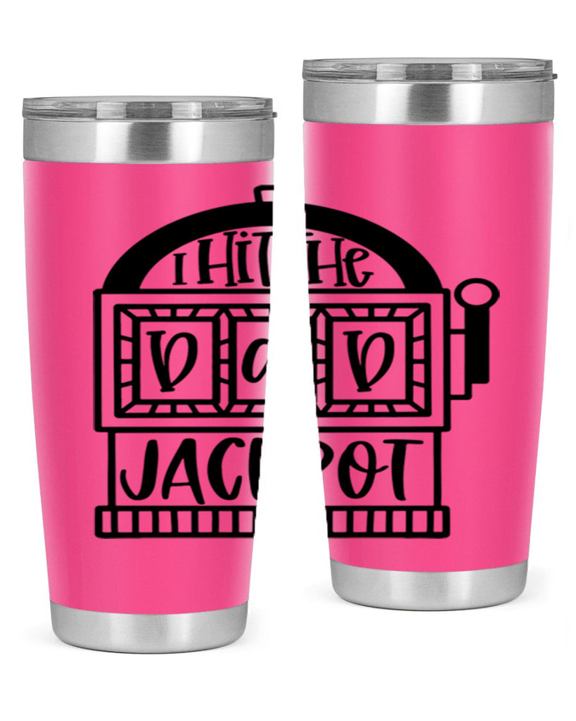 i hit the dad jackpot 43#- fathers day- Tumbler