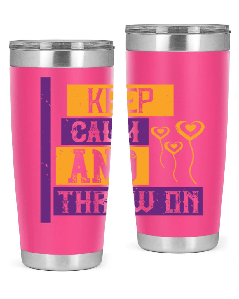 keep calm and throw on 55#- mardi gras- Tumbler