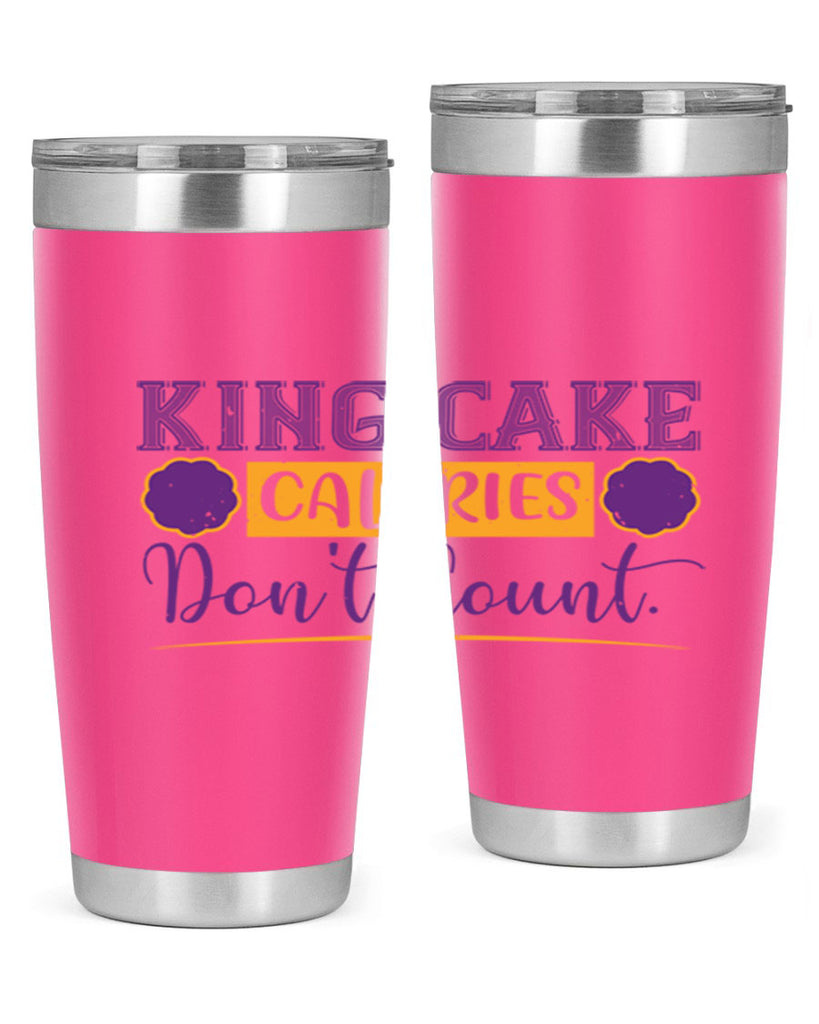 king cake calories dont count 54#- mardi gras- Tumbler