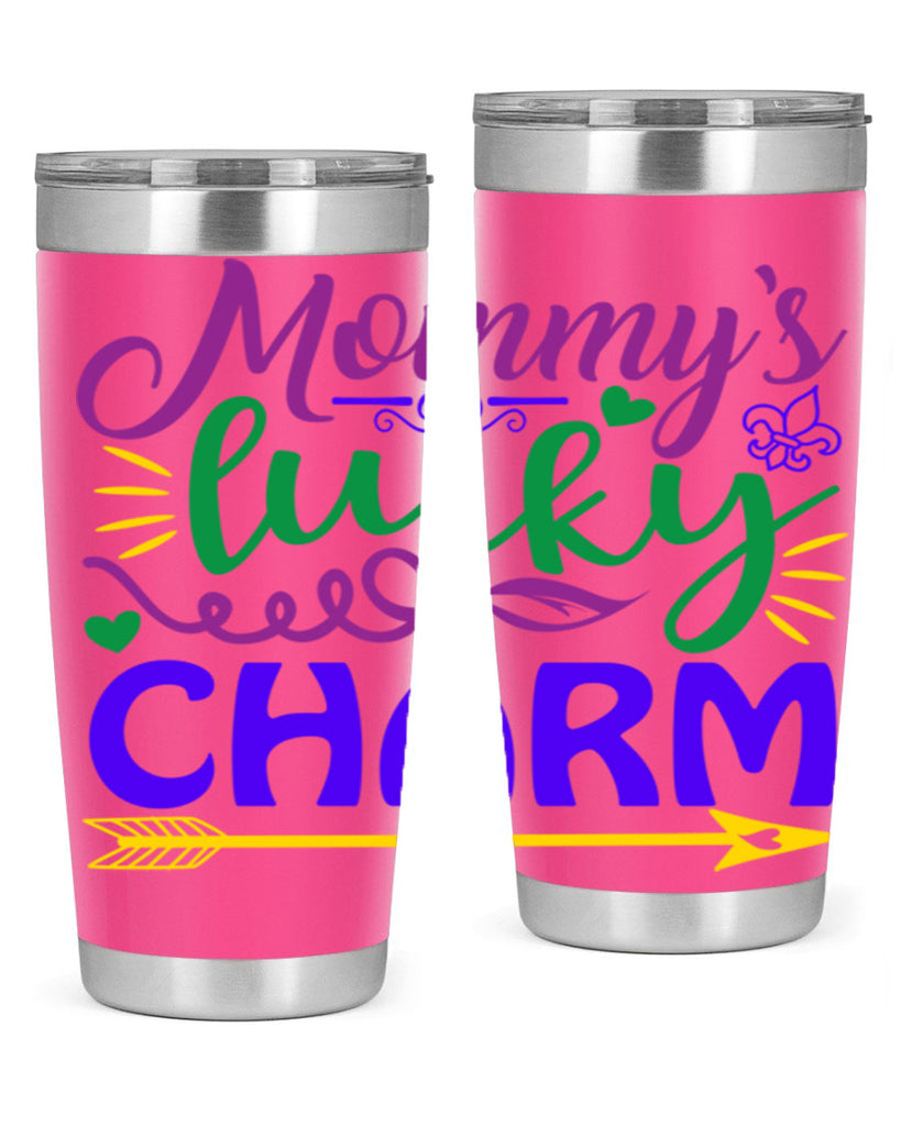 mommys lucky charm 6#- mardi gras- Tumbler