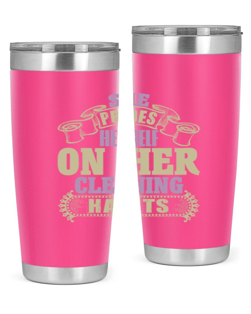 she prides hereself on her cleaning habits Style 14#- cleaner- tumbler
