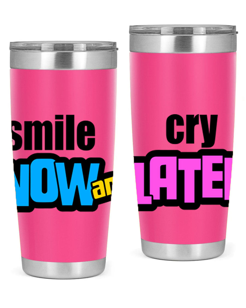 smile now and cry later 31#- black words phrases- Cotton Tank