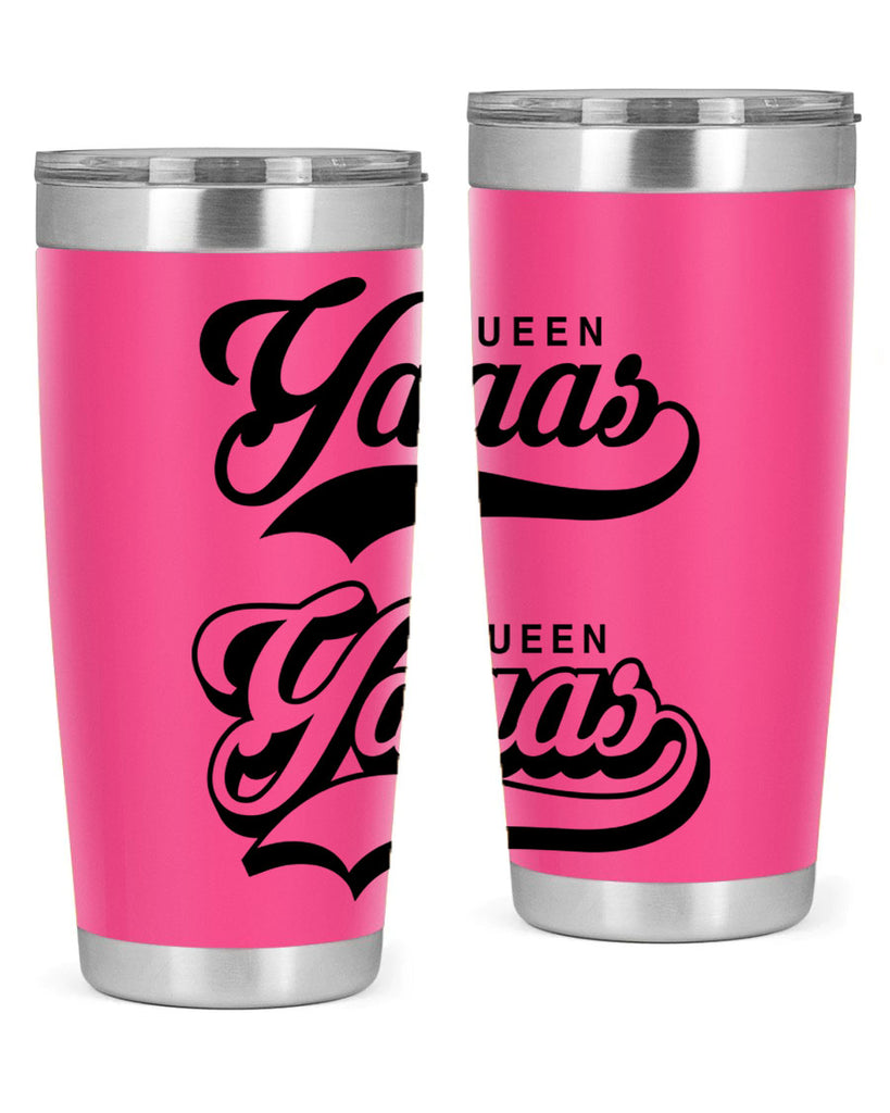 yaaas queen script 6#- black words phrases- Cotton Tank