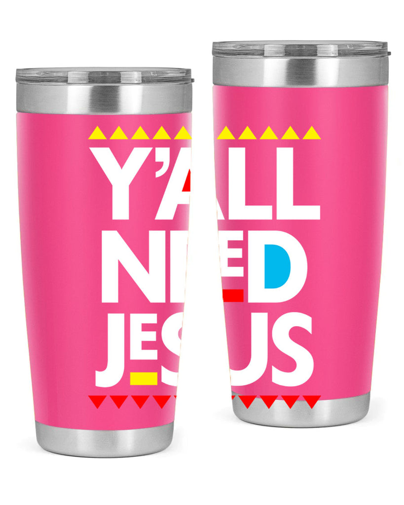 yall need jesus 4#- black words phrases- Cotton Tank