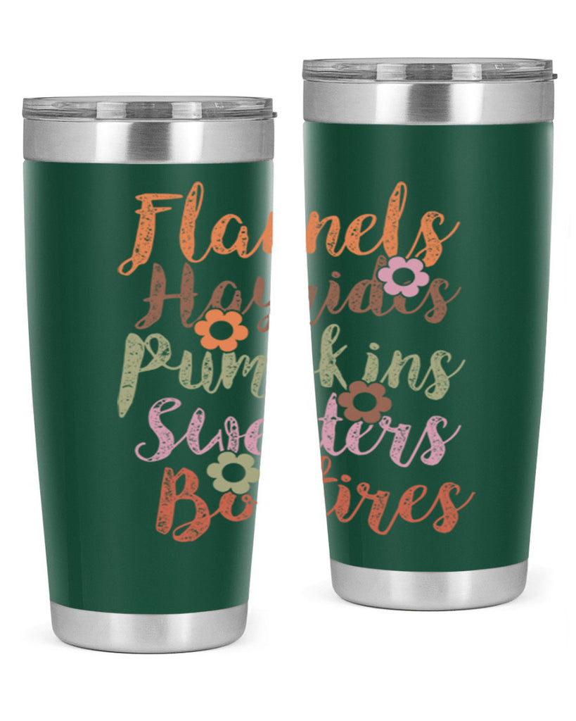 Flannels Hayrides Pumpkins Sweaters Bonfires 185#- fall- Tumbler