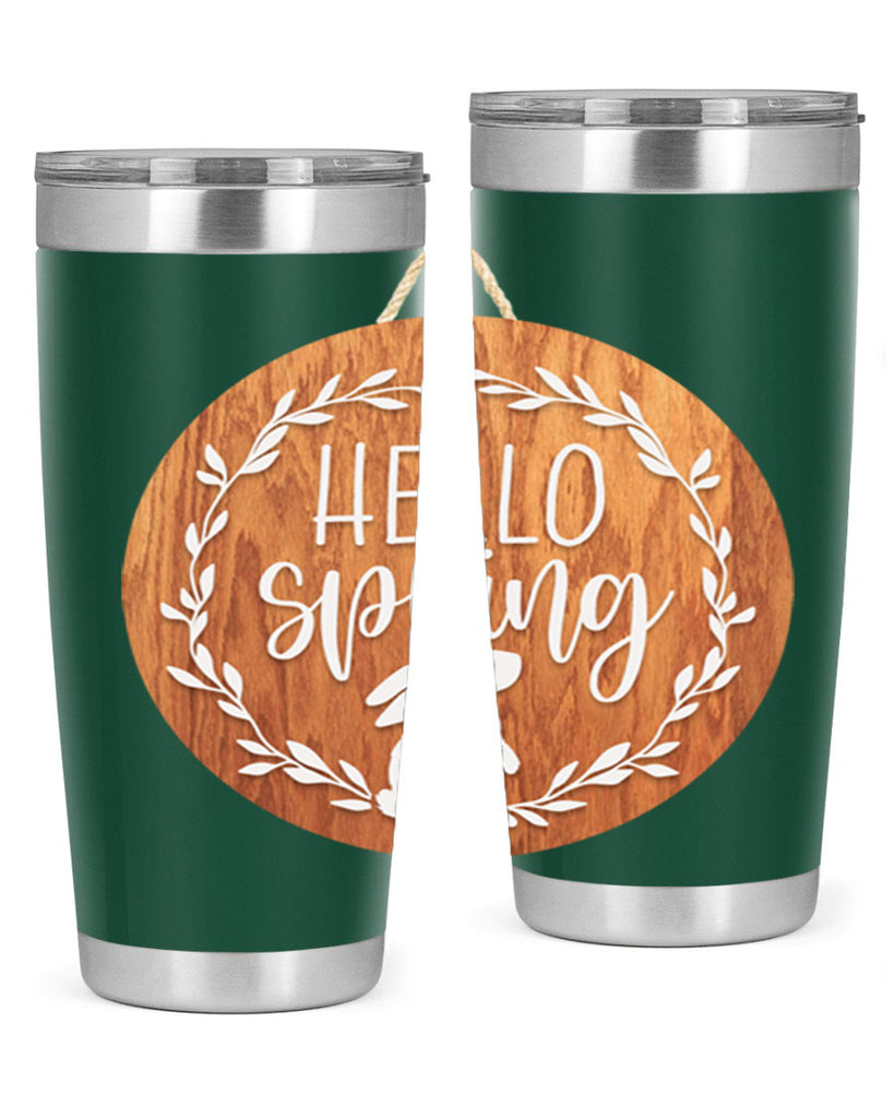Hello Spring Bunny Wreath Mockup191#- spring- Tumbler