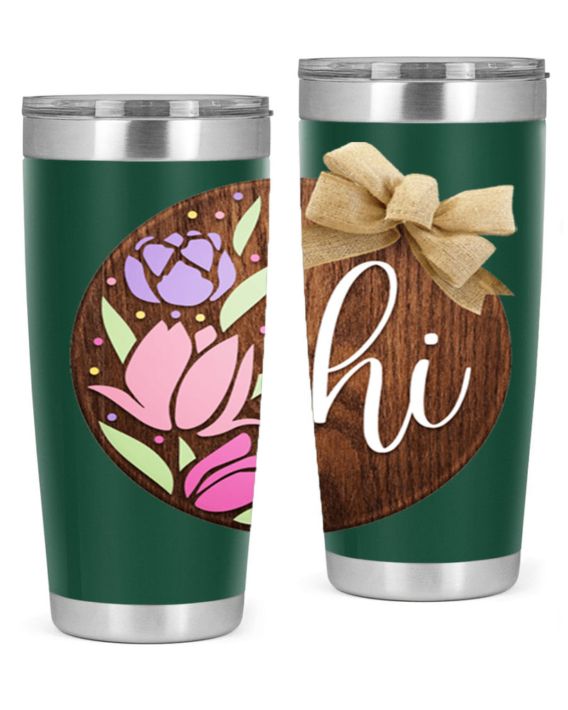 Hi pink flowers Mockup237#- spring- Tumbler