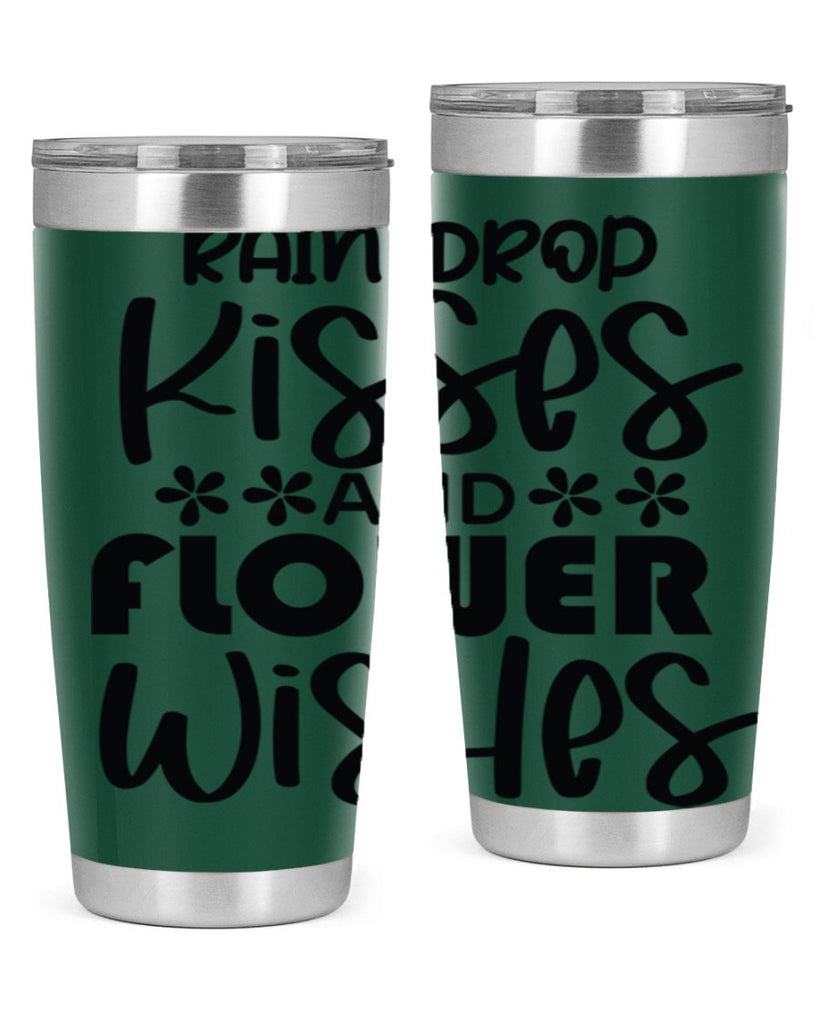 Rain drop kisses and flower 398#- spring- Tumbler
