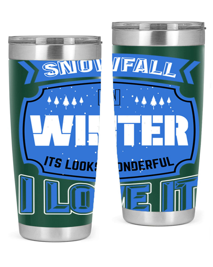 Snowfall in Winter 372#- winter- Tumbler