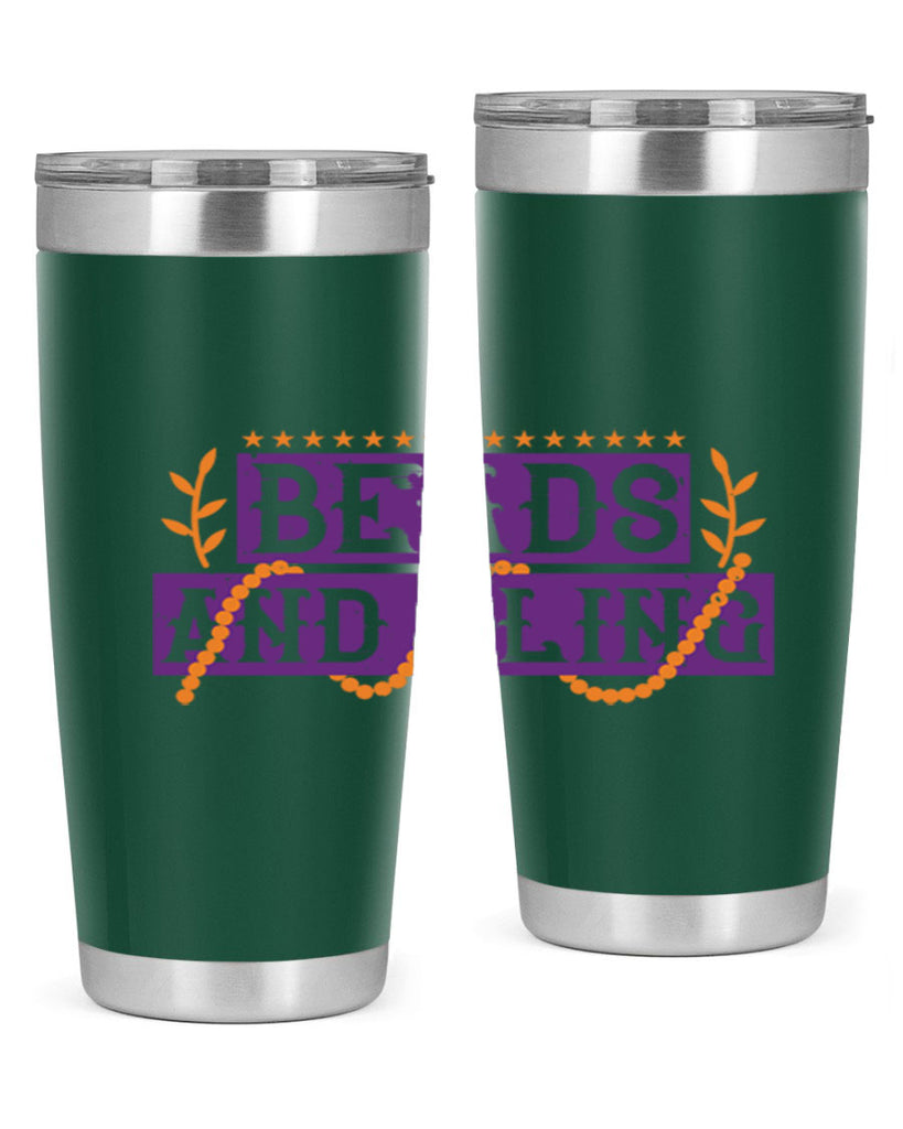 beads and bling 40#- mardi gras- Tumbler