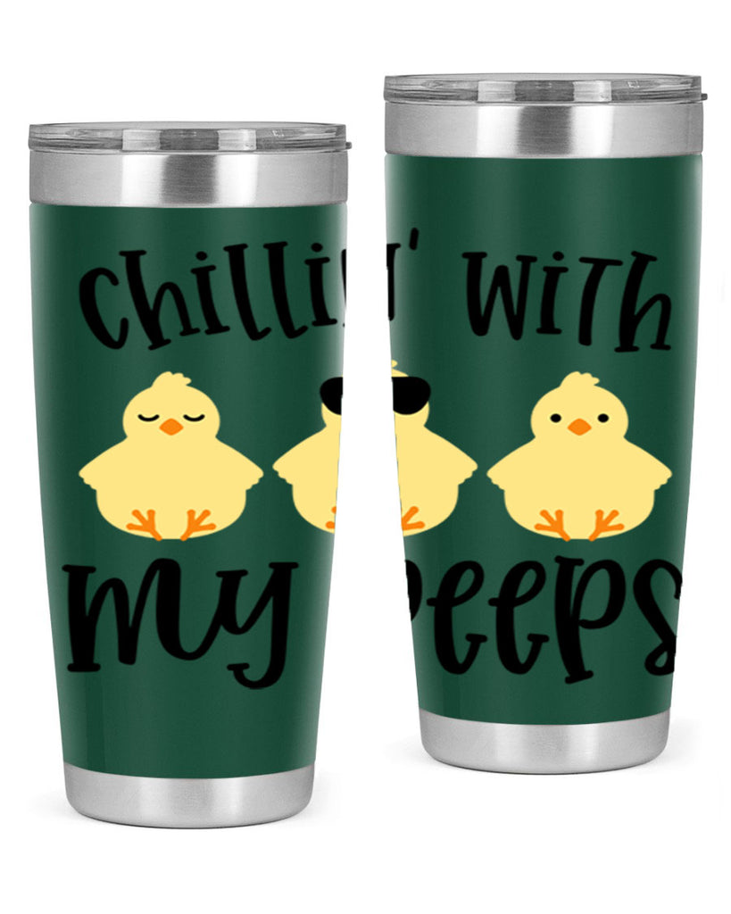 chillin with my pees 64#- easter- Tumbler
