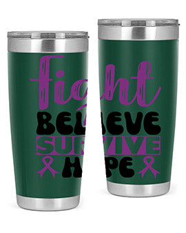 fight believe survive hope 141#- alzheimers- Tumbler