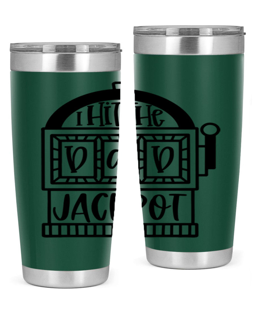 i hit the dad jackpot 43#- fathers day- Tumbler