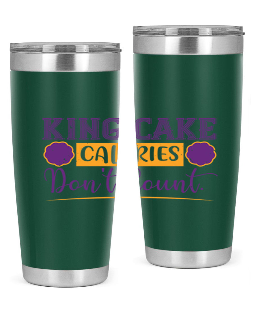 king cake calories dont count 54#- mardi gras- Tumbler