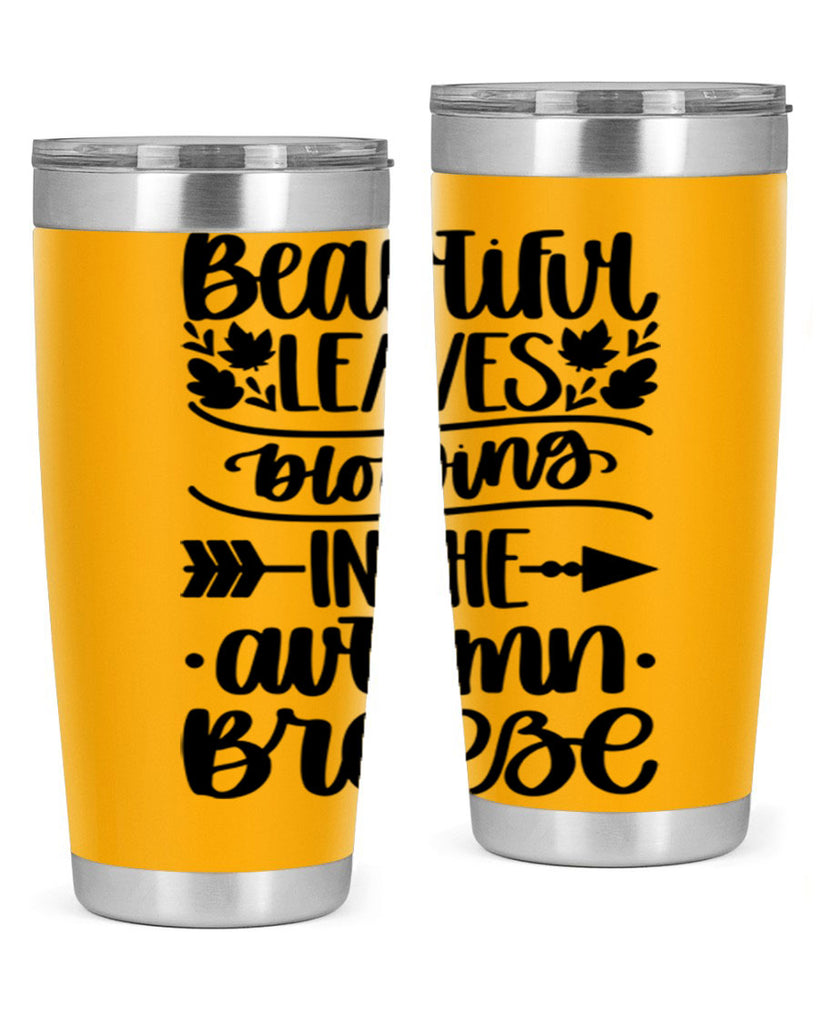 Beautiful Leaves Blowing In The Autumn Breeze 479#- fall- Tumbler