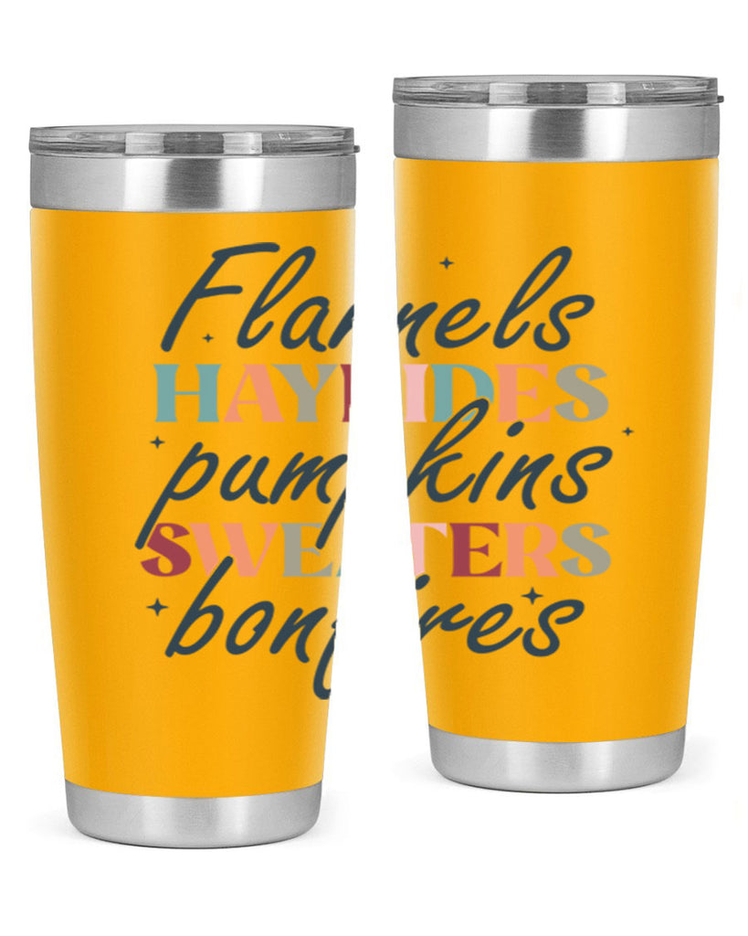 Flannels Hayrides Pumpkins Sweaters Bonfires 184#- fall- Tumbler