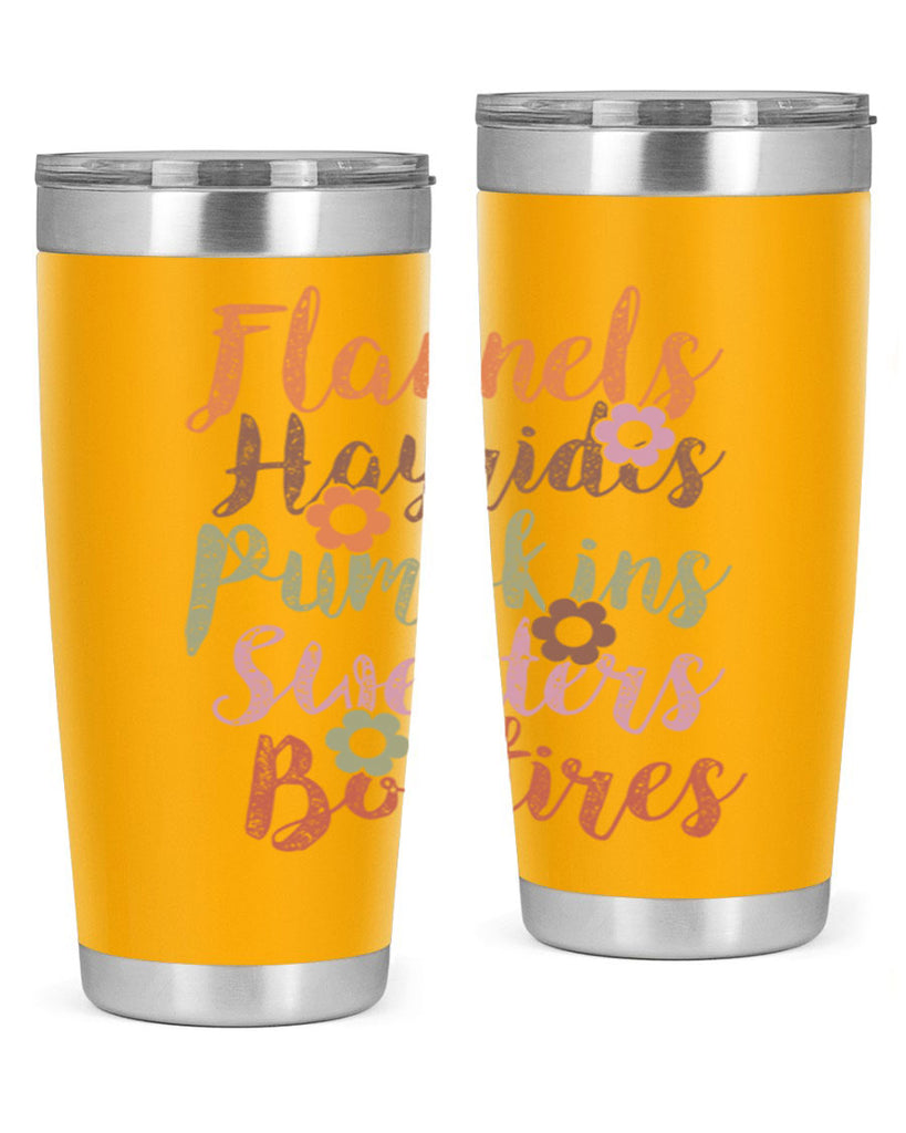 Flannels Hayrides Pumpkins Sweaters Bonfires 185#- fall- Tumbler