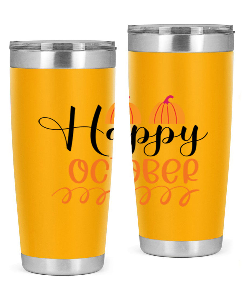 Happy October 238#- fall- Tumbler