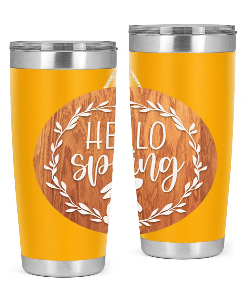 Hello Spring Bunny Wreath Mockup191#- spring- Tumbler