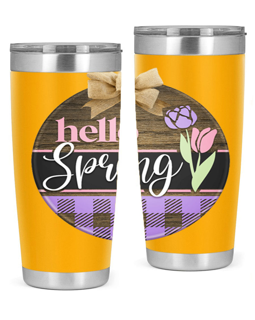 Hello spring plaid Mockup205#- spring- Tumbler
