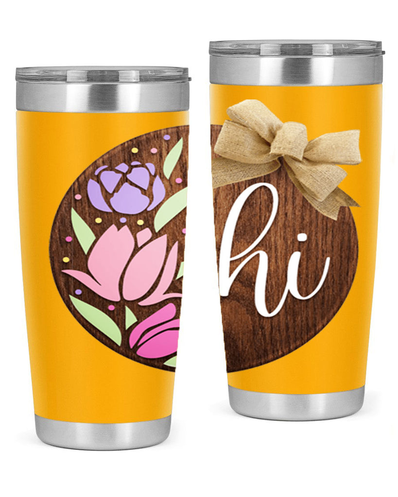 Hi pink flowers Mockup237#- spring- Tumbler